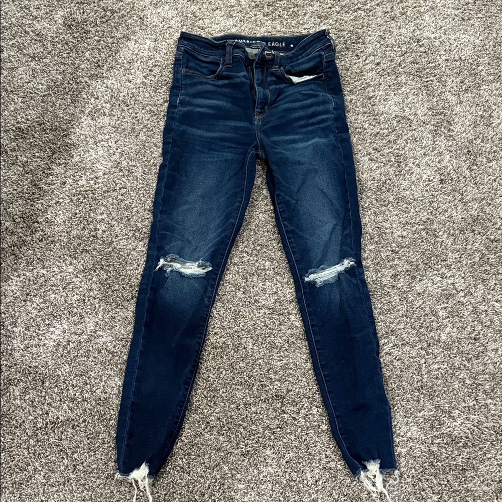 American Eagle Outfitters Women's Dark Blue Skinny Jeans